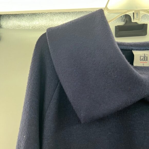 Cabi Women's Sweater Dress Collared Long Sleeve Navy Size Small Pockets - Picture 5 of 9